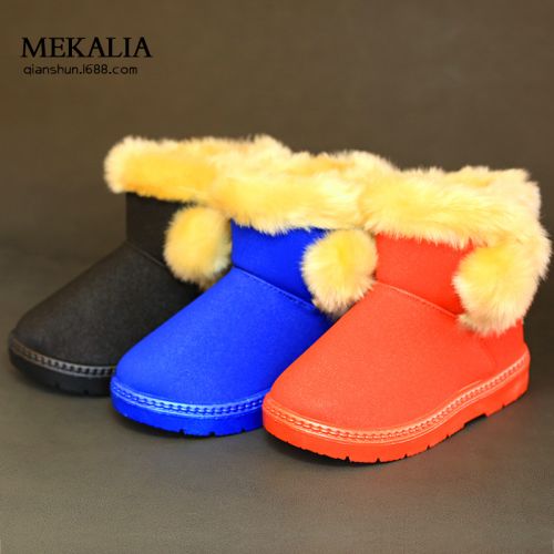 Chaussures hiver enfant en de vache, Nubuck, ronde coutures cuir pour - semelle caoutchouc Wear Ref 1042930