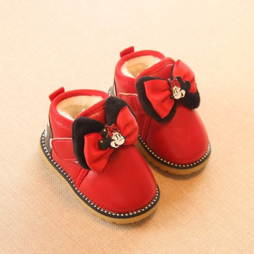 Chaussures hiver enfant en Cuir spatial ronde brodé pour - Ref 1042937