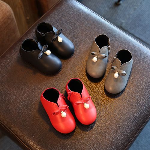 Chaussures hiver enfant en Cuir spatial ronde pour printemps - semelle caoutchouc Ref 1042970