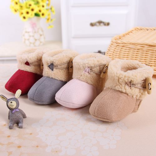 Chaussures hiver enfant en de vache, Nubuck, ronde pour - semelle caoutchouc antidérapant Ref 1