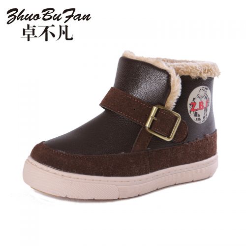 Chaussures hiver enfant en Cuir spatial ronde coutures cuir pour - semelle caoutchouc Ref 1043068