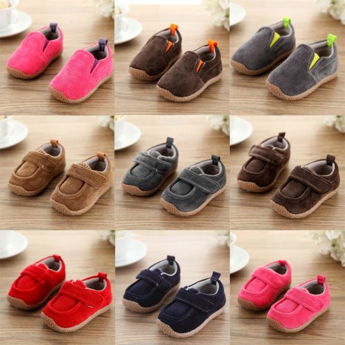 Chaussures hiver enfant en velours côtelé ronde pour printemps - Ref 1043193