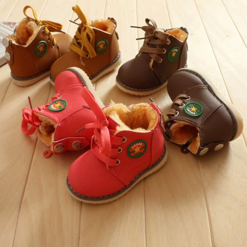Chaussures hiver enfant en Cuir spatial ronde pour - semelle caoutchouc Ref 1043250