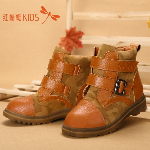 Chaussures hiver enfant en cuir REDDRAGONFLY ronde coutures pour - semelle caoutchouc Ref 1043534