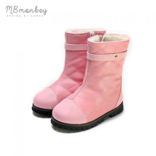 Chaussures hiver enfant MB&AMPMONKEY ronde coutures en cuir pour - semelle caoutchouc Ref 1043555