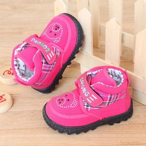 Chaussures hiver enfant en coton avec perles pour - semelle caoutchouc Ref 1043600