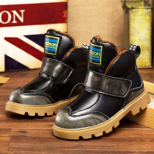 Chaussures hiver enfant ronde coutures en cuir pour - semelle caoutchouc Ref 1043667