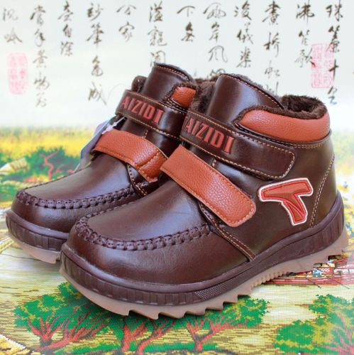 Chaussures hiver enfant en Cuir spatial ronde coutures cuir pour - Ref 1043670