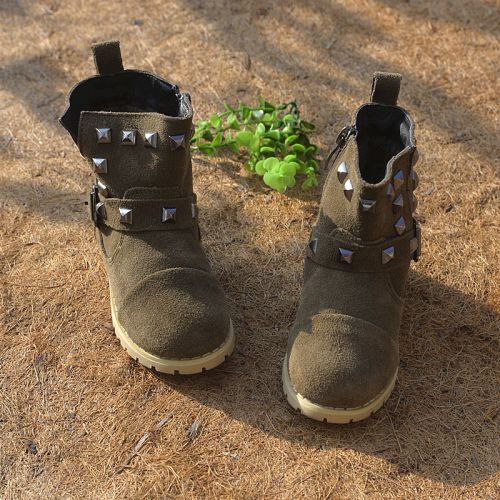 Chaussures hiver enfant en cuir ronde rivet pour - semelle plastique Ref 1043677