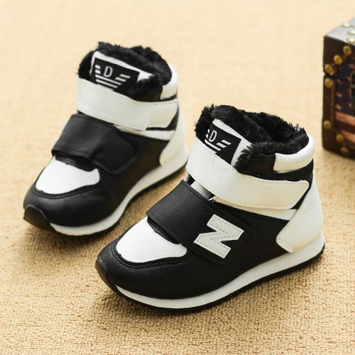 Chaussures hiver enfant en de vache, Nubuck, ronde coutures cuir pour - semelle caoutchouc antidérapant Ref 1