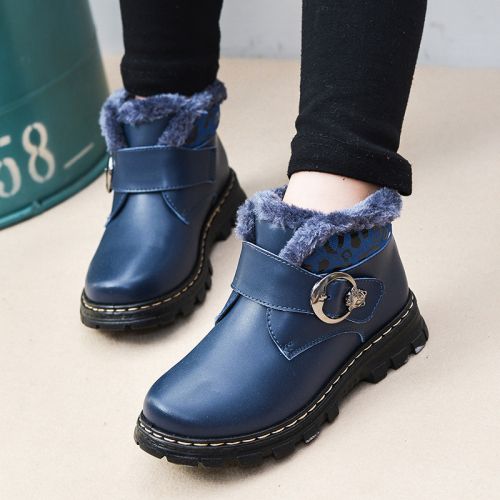 Chaussures hiver enfant en cuir ronde pour - semelle caoutchouc antidérapant Ref 1043777