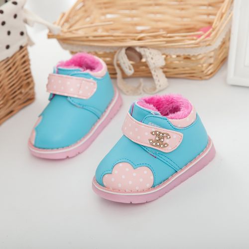 Chaussures hiver enfant en cuir ronde pour - semelle caoutchouc naturel Ref 1043803