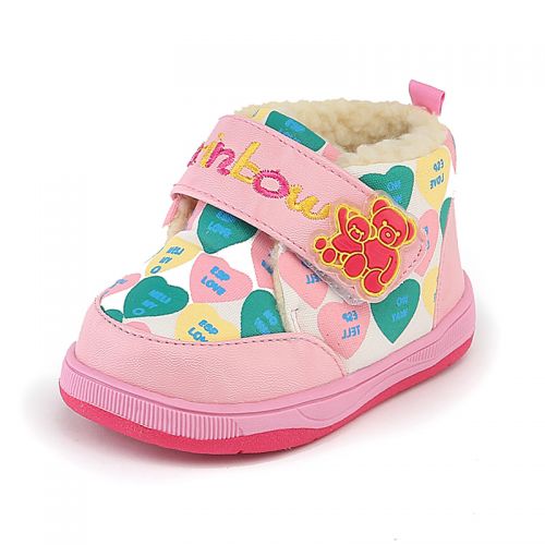 Chaussures hiver enfant en Cuir spatial RAINBOW BEAR ronde pour - semelle caoutchouc Ref 1043934