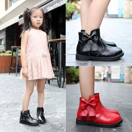 Chaussures hiver enfant en cuir ronde pour - semelle caoutchouc Ref 1043956