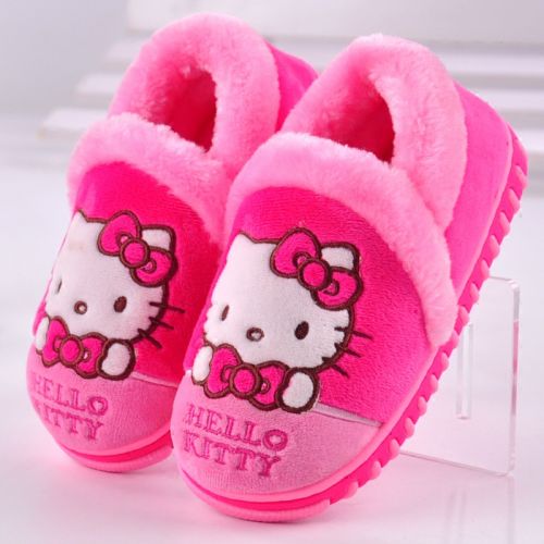 Chaussures hiver enfant en HELLO KITTY ronde brodé pour - semelle caoutchouc Ref 1043974