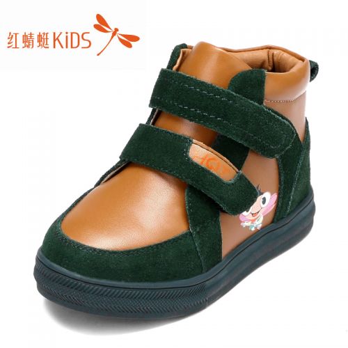 Chaussures hiver enfant en de vache, Nubuck, REDDRAGONFLY ronde coutures cuir pour - semelle caoutchouc Ref 1