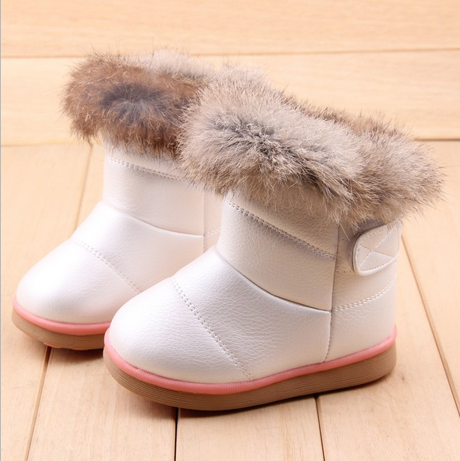 Chaussures hiver enfant en Cuir spatial ronde pour - semelle caoutchouc Ref 1044115