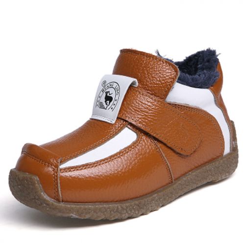 Chaussures hiver enfant en cuir ronde coutures pour - semelle caoutchouc naturel Ref 1044150