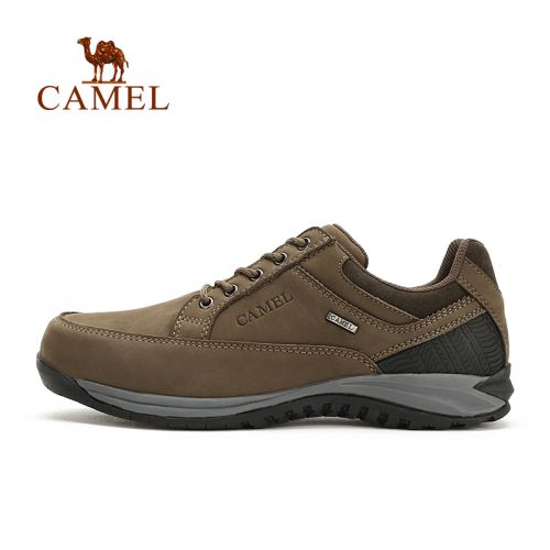 Chaussures sports nautiques en La première couche de cuir mat CAMEL - Ref 1062568