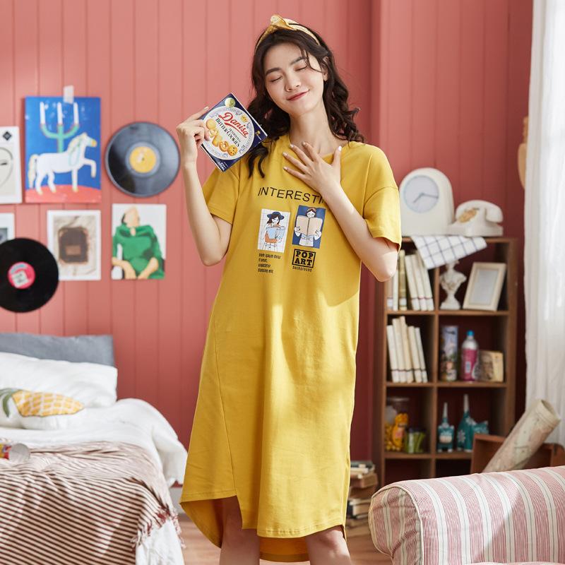 Chemise de nuit Jupe courte MEIMEI en coton tricoté - Ref 3367541