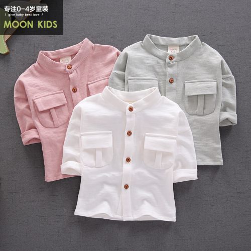 Chemise enfant MOON KIDS à manche longue en Toile de coton - Ref 2082969