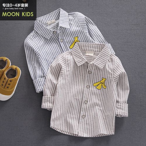 Chemise enfant MOON KIDS à manche longue en Toile de coton - Ref 2082990
