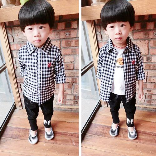 Chemise enfant à manche longue en Toile de coton - Ref 2083051