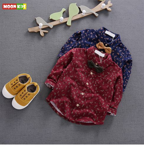 Chemise enfant MOON KIDS à manche longue en Toile de coton - Ref 2083174