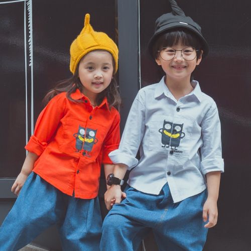 Chemise enfant ZEERKIDS à manche longue en Toile de coton - Ref 2083186
