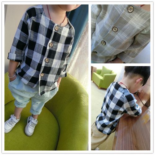 Chemise enfant à manche longue en lin - Ref 2083203
