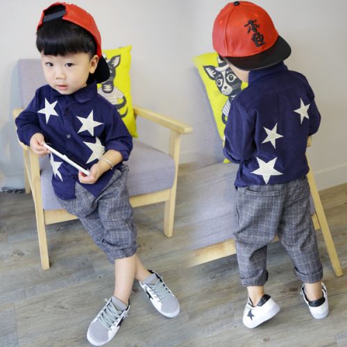 Chemise enfant à manche longue en velours côtelé - Ref 2083378