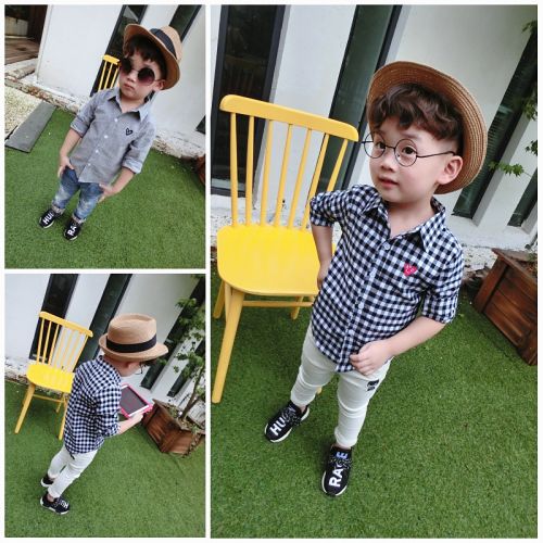 Chemise enfant à manche longue en Toile de coton - Ref 2083437