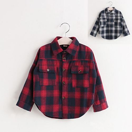 Chemise enfant à manche longue en coton - Ref 2083548