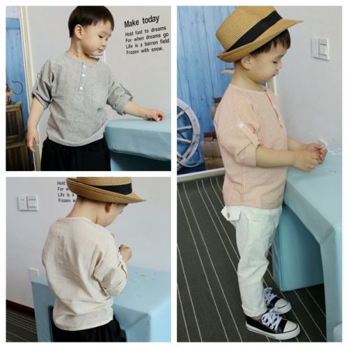 Chemise enfant à manche longue en lin - Ref 2083564