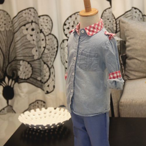 Chemise enfant à manche longue en coton - Ref 2083621