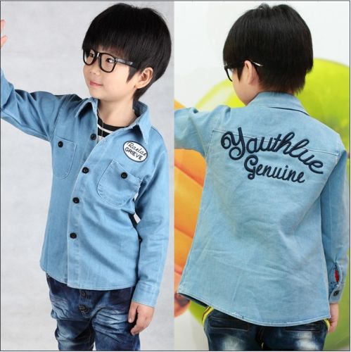 Chemise enfant à manche longue en toile - Ref 2083636