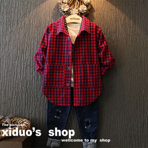 Chemise enfant à manche longue en Toile de coton - Ref 2083706