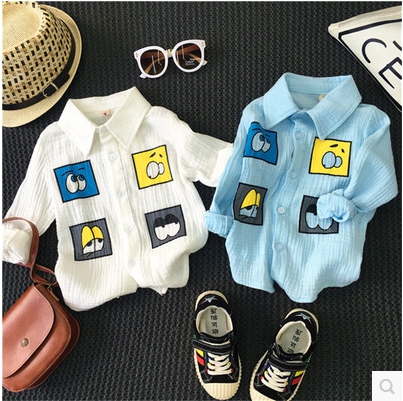 Chemise enfant à manche longue en Toile de coton - Ref 2083857