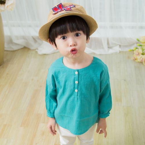 Chemise enfant à manche longue en lin - Ref 2083863
