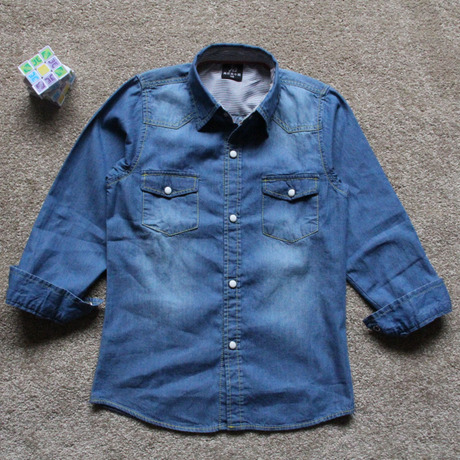 Chemise enfant à manche longue en toile - Ref 2083883