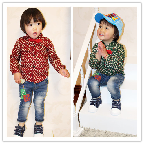 Chemise enfant à manche longue en coton - Ref 2083958