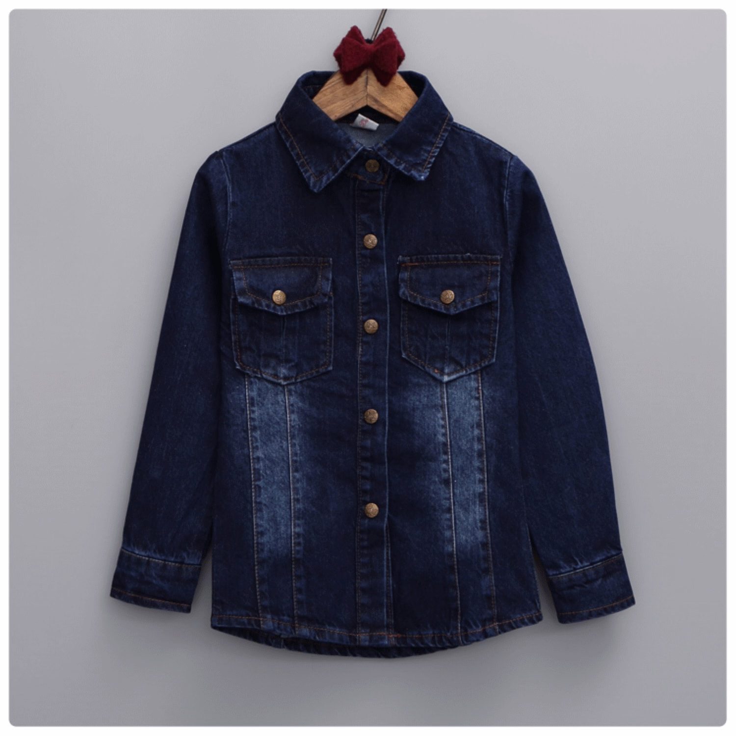 Chemise enfant à manche longue en toile - Ref 2083993
