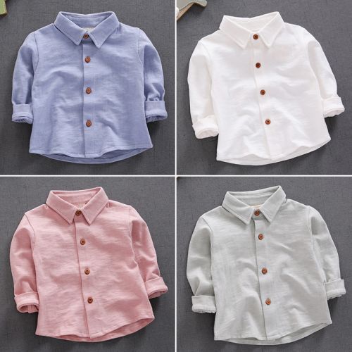 Chemise enfant à manche longue en Toile de coton - Ref 2084118