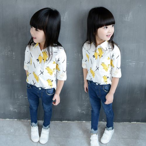 Chemise enfant à manche longue en Toile de coton - Ref 2084281
