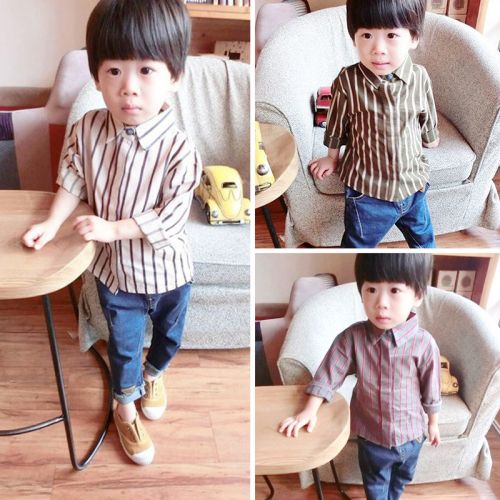 Chemise enfant à manche longue en Toile de coton - Ref 2084304