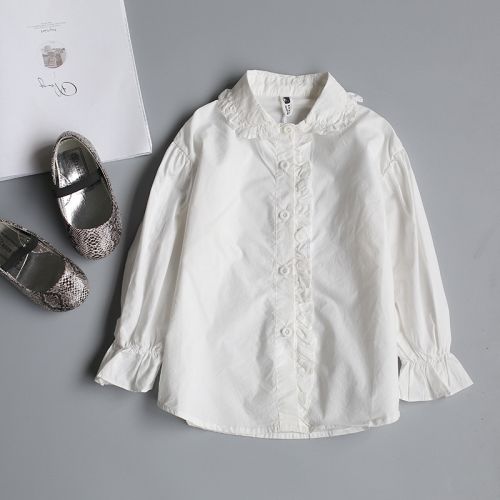 Chemise fille à manche longue en Toile de coton - Ref 2084613
