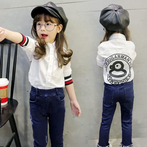 Chemise fille à manche longue en Toile de coton - Ref 2084648