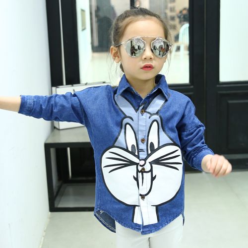 Chemise fille à manche longue en toile - Ref 2084720