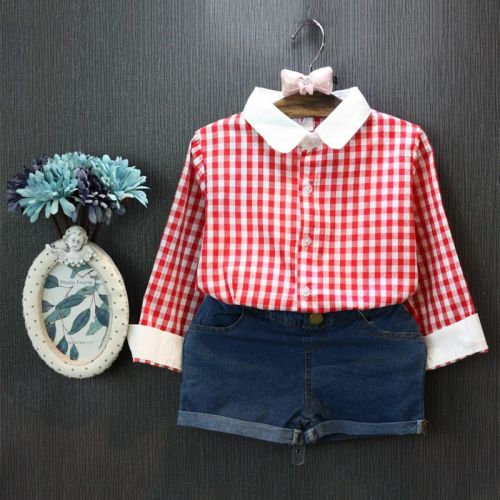 Chemise fille à manche longue en Toile de coton - Ref 2084734