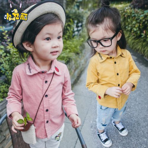 Chemise fille BABAYCITY à manche longue en velours côtelé - Ref 2084778